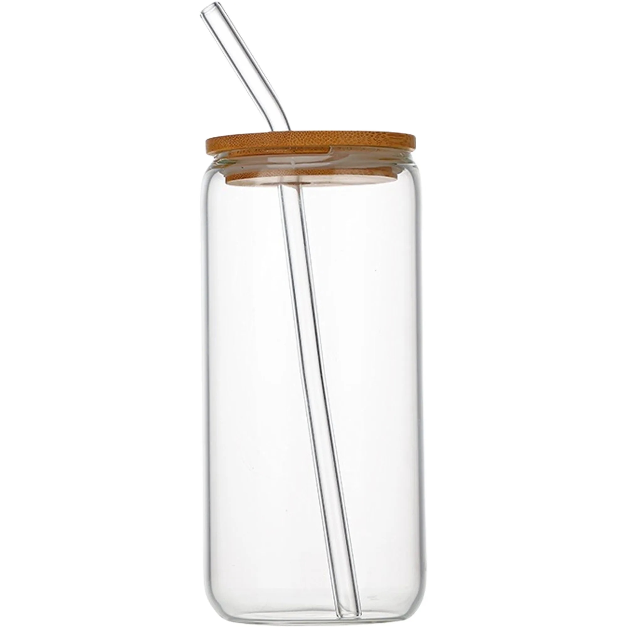 16oz Glass Cups With Lids And Straws MOQ 30PCS 2