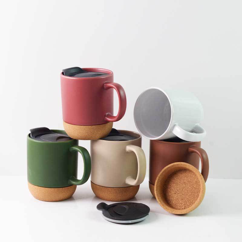 12 oz Cork Base Splash-Proof Ceramic Coffee Mug 3