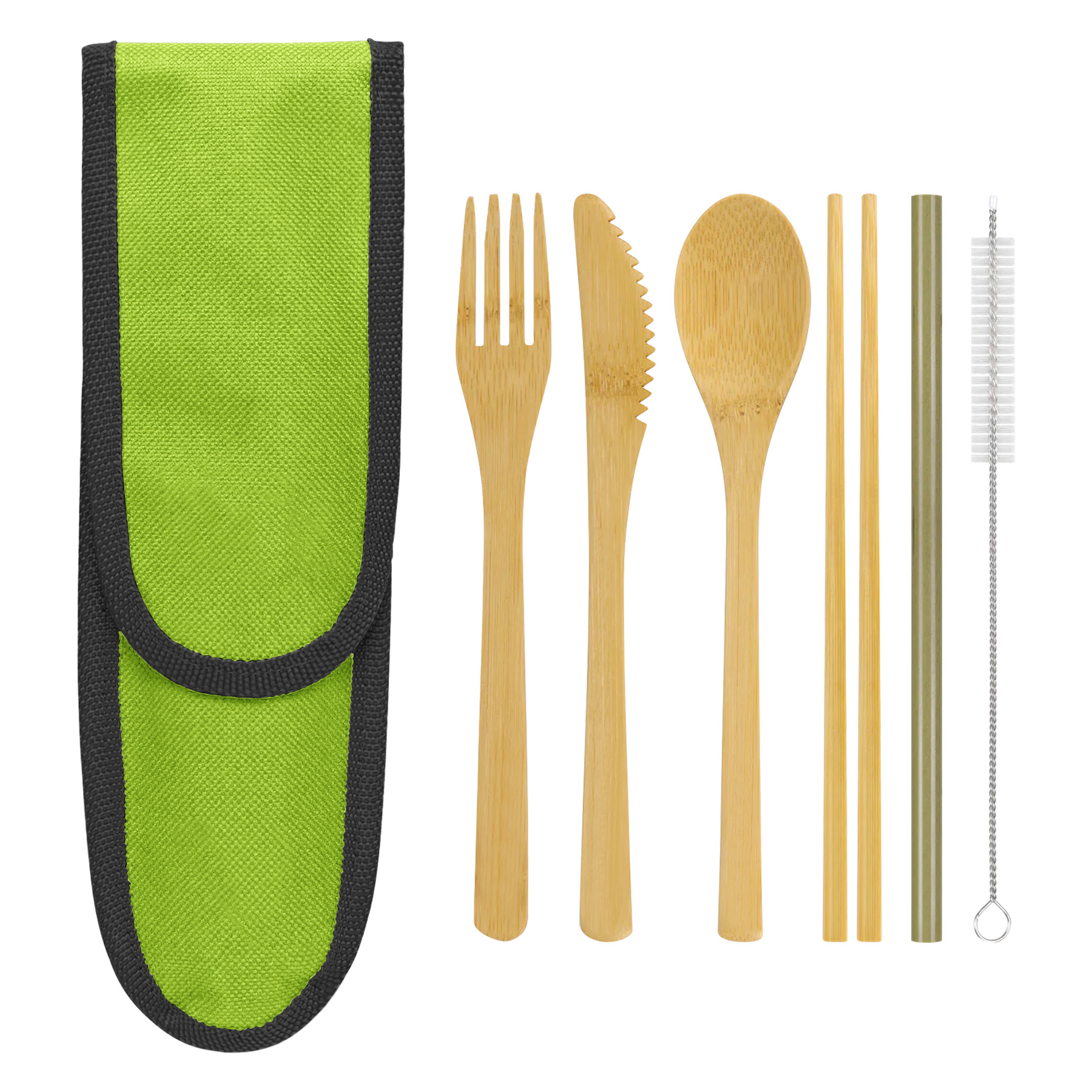 6-In-1 Bamboo Cutlery Set With Packing Pouch 14
