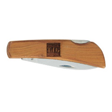 SINGLE STAINLESS BLADE W/ WOODEN GRIP 2