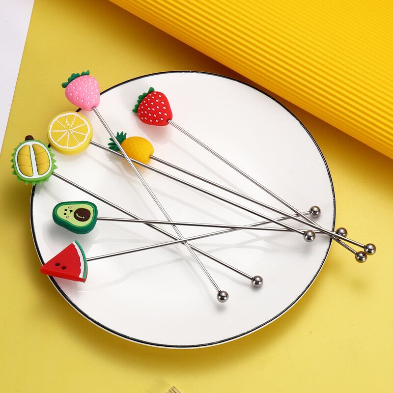Coffee Stirring Rod with PVC Charm Top 2