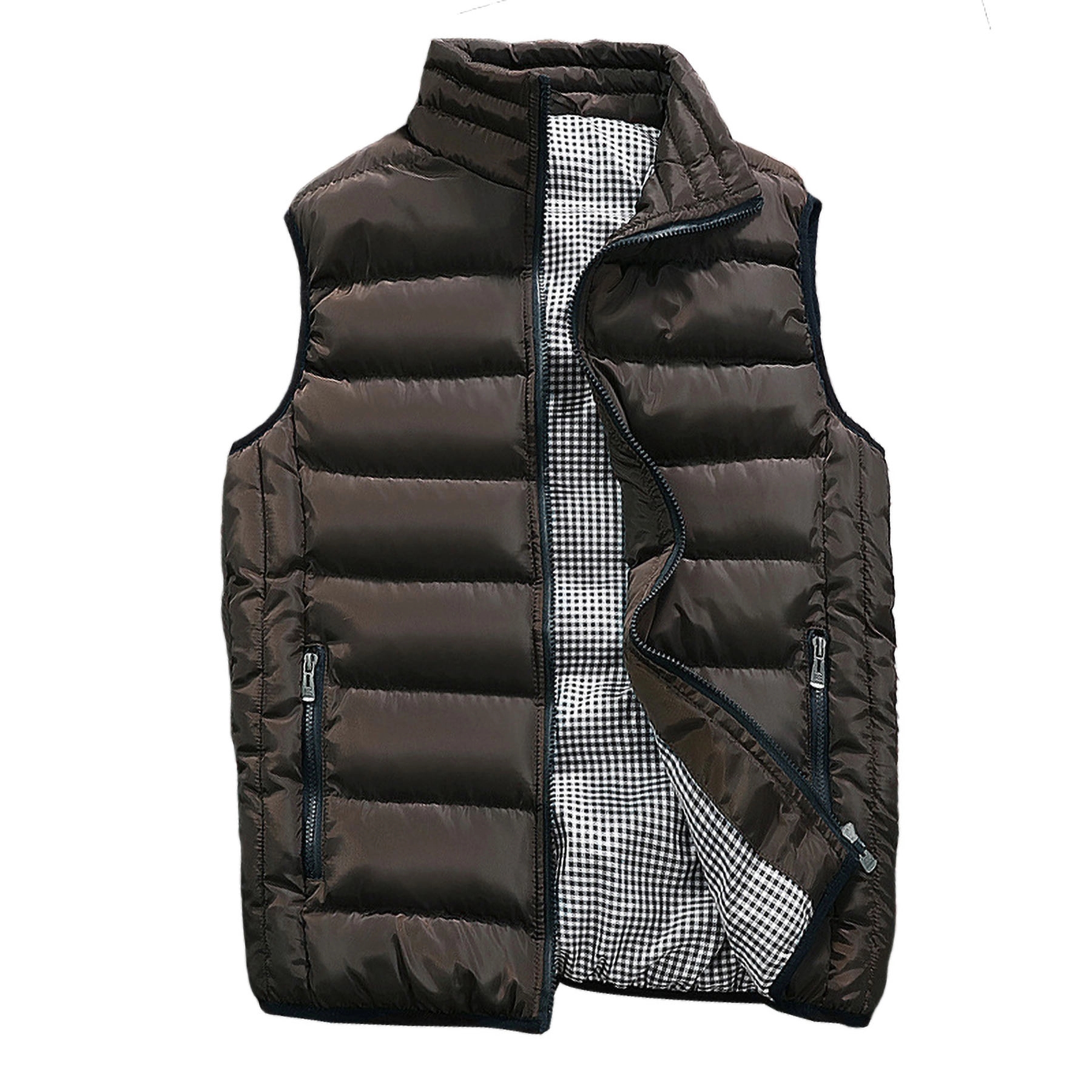 Mens Solid Winter Sleeveless Vest Coat 5