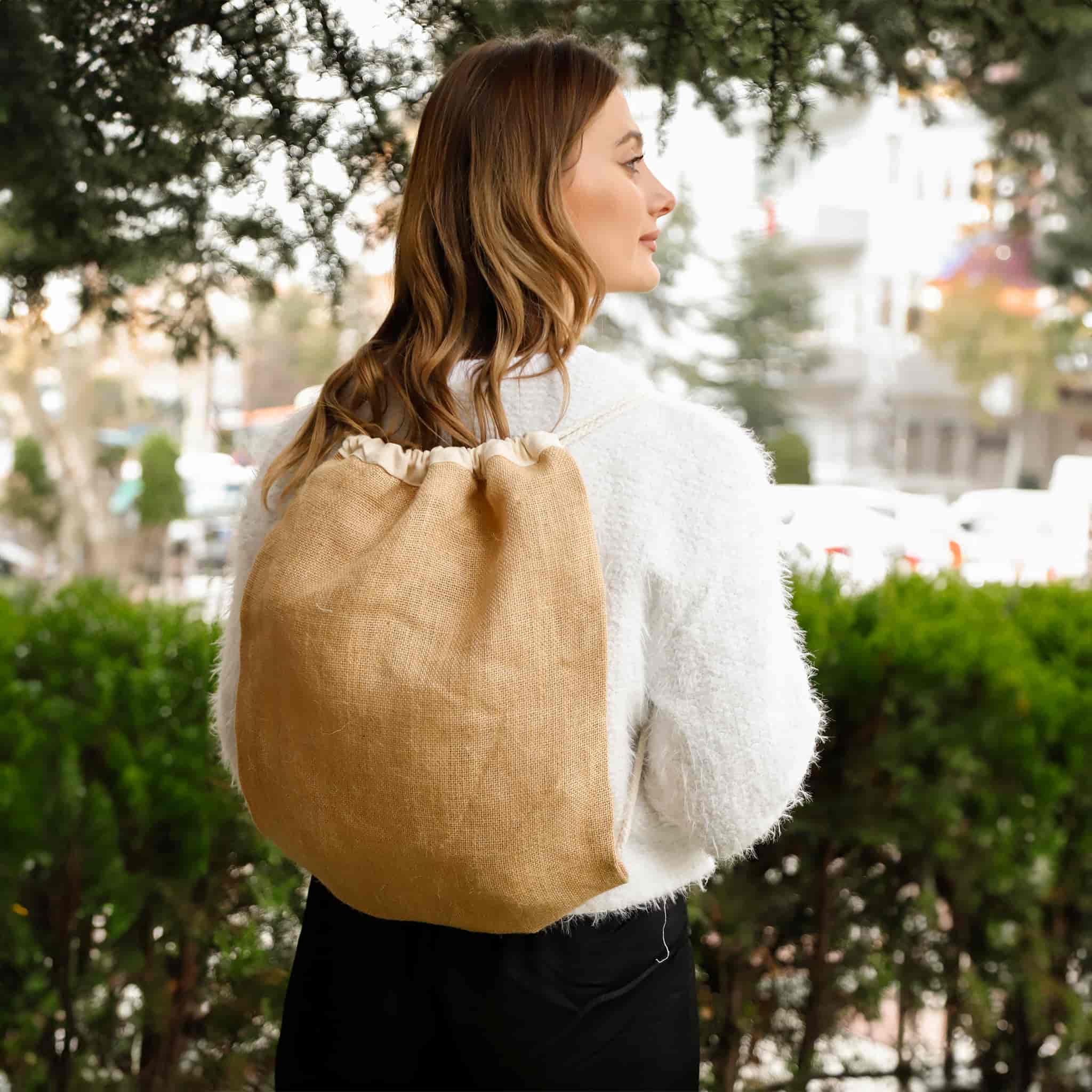 Jute Drawstring Backpack 9