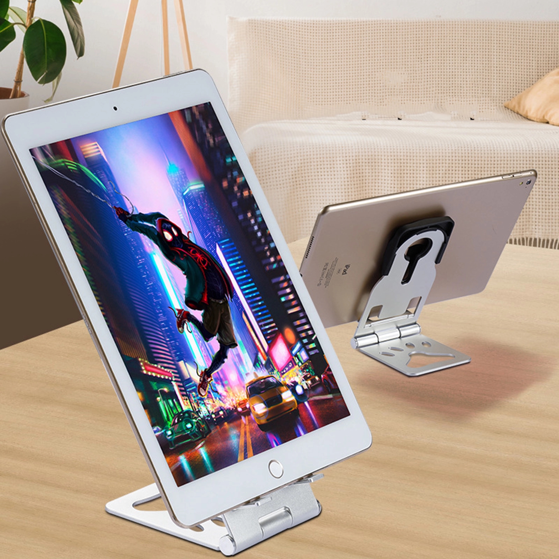 Foldable Aluminum Cell Phone Stand for Wireless Charger 5