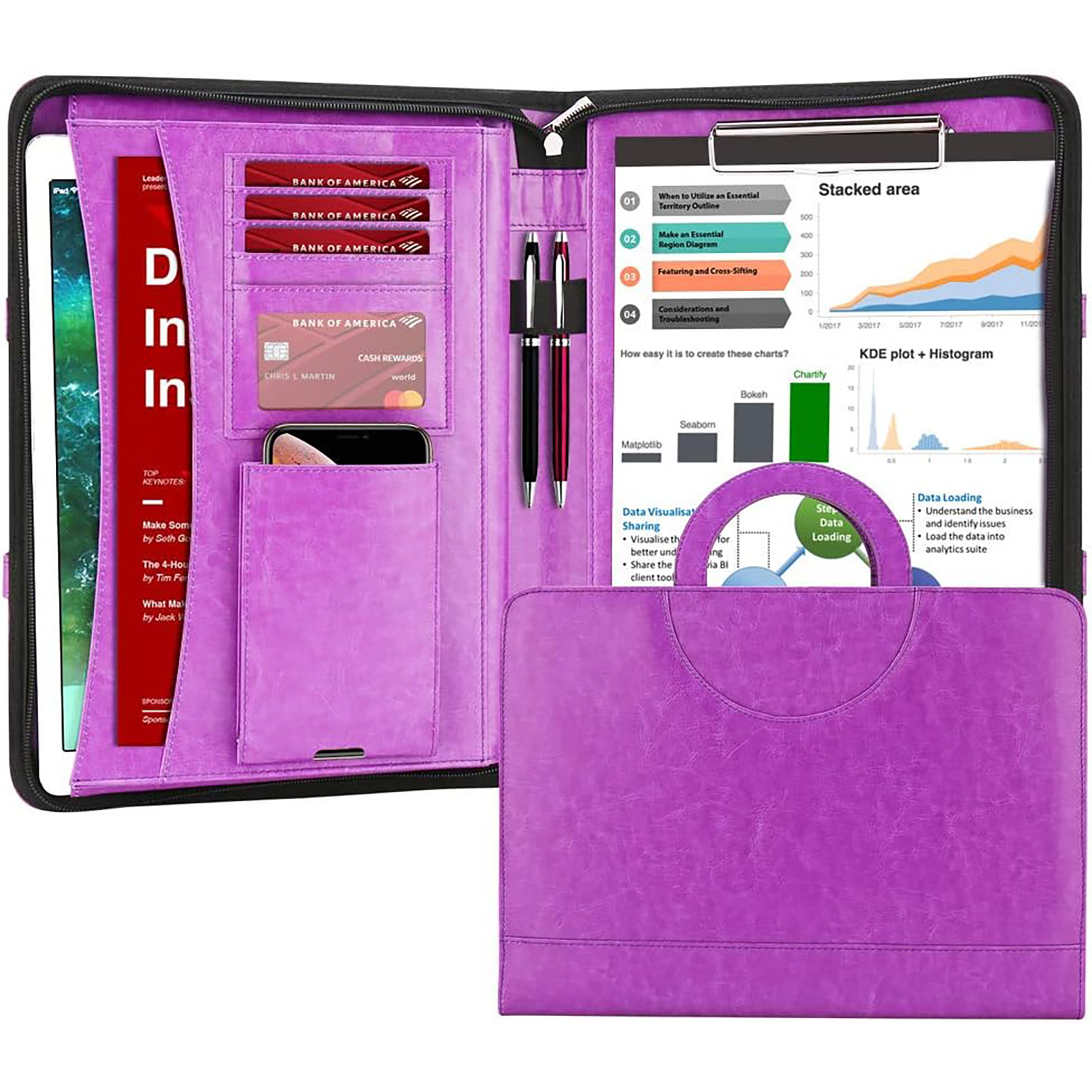 Zippered Leather Padfolio Portfolio 4