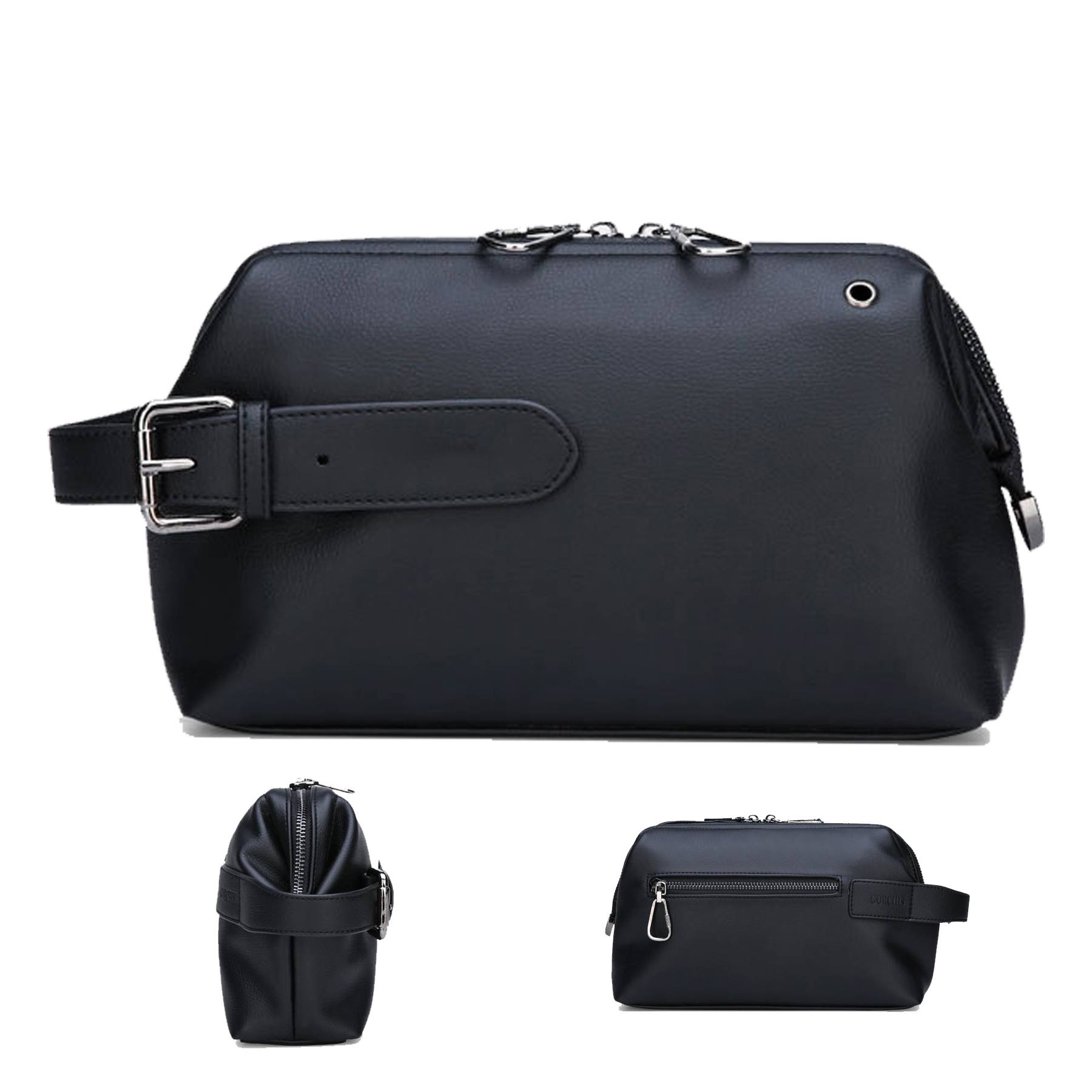 PU Men's large capacity soft leather handbag wallet 5