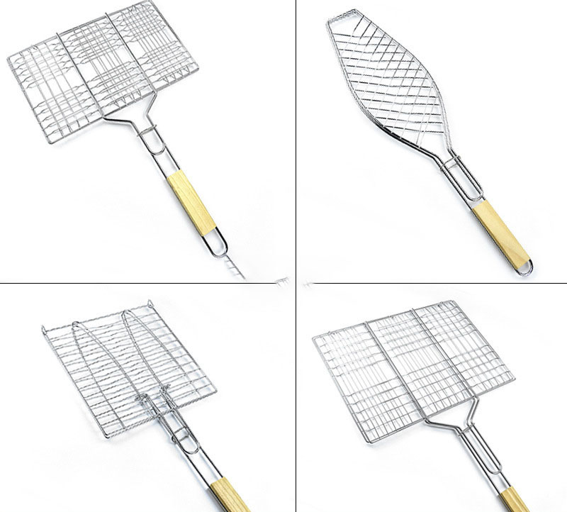 Stainless Steel Grill Basket with Wooden Handle 3