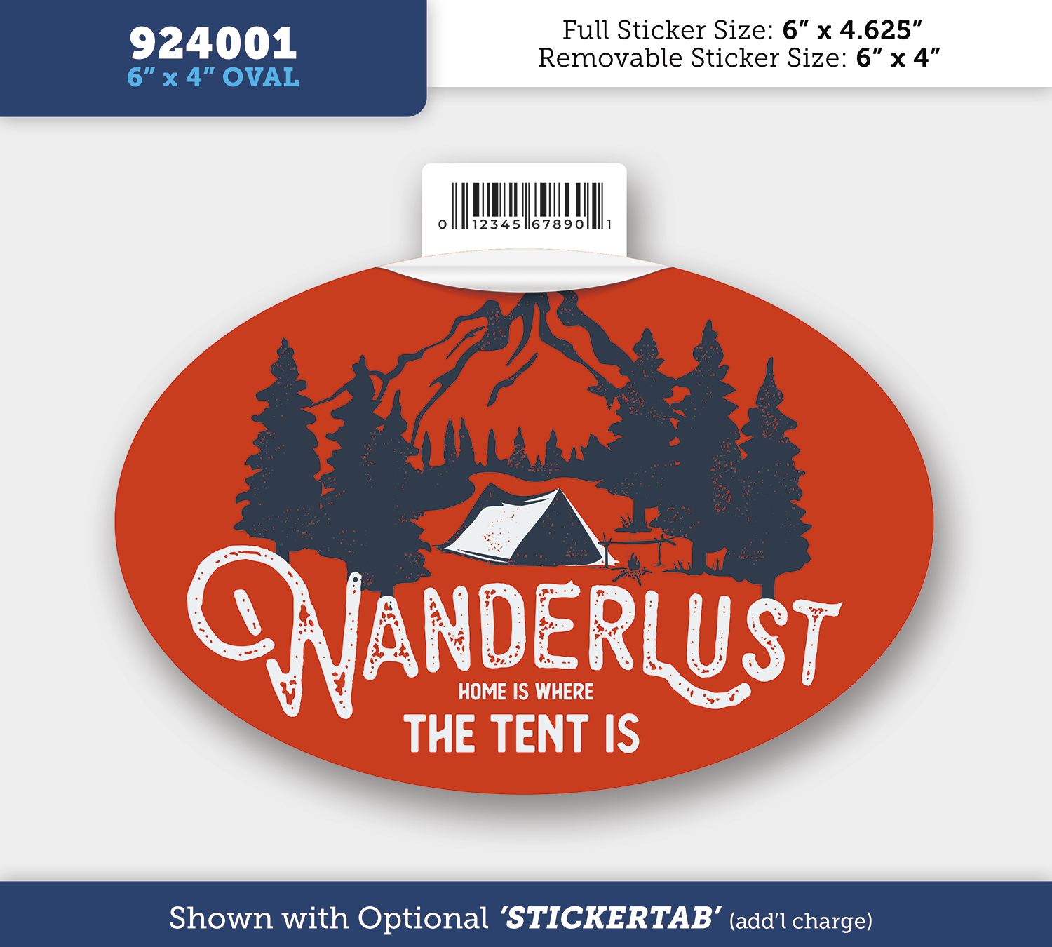 Oval - Permanent Outdoor Sticker - 6" x 4" 4