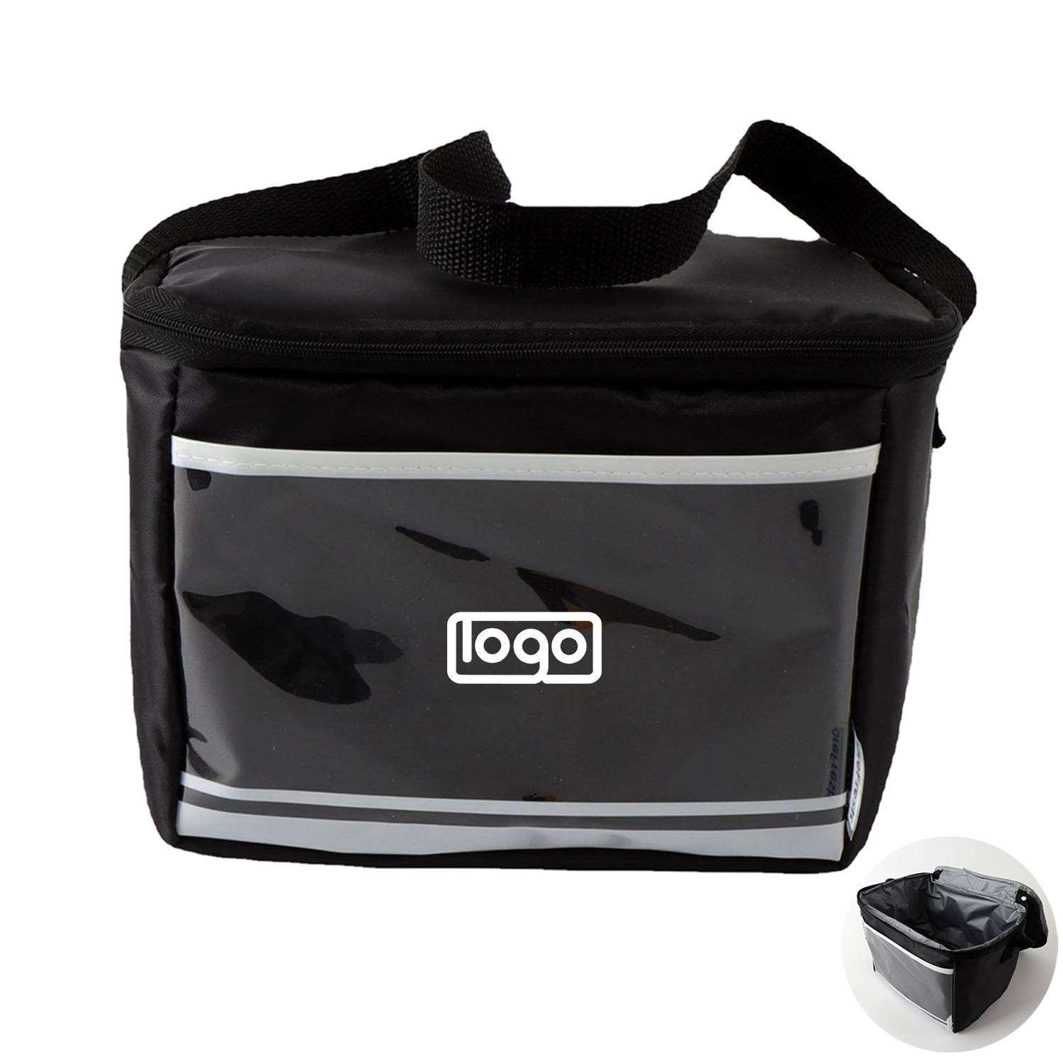 5L Oxford Insulated Food Delivery Bag w/ Shoulder Strap 2