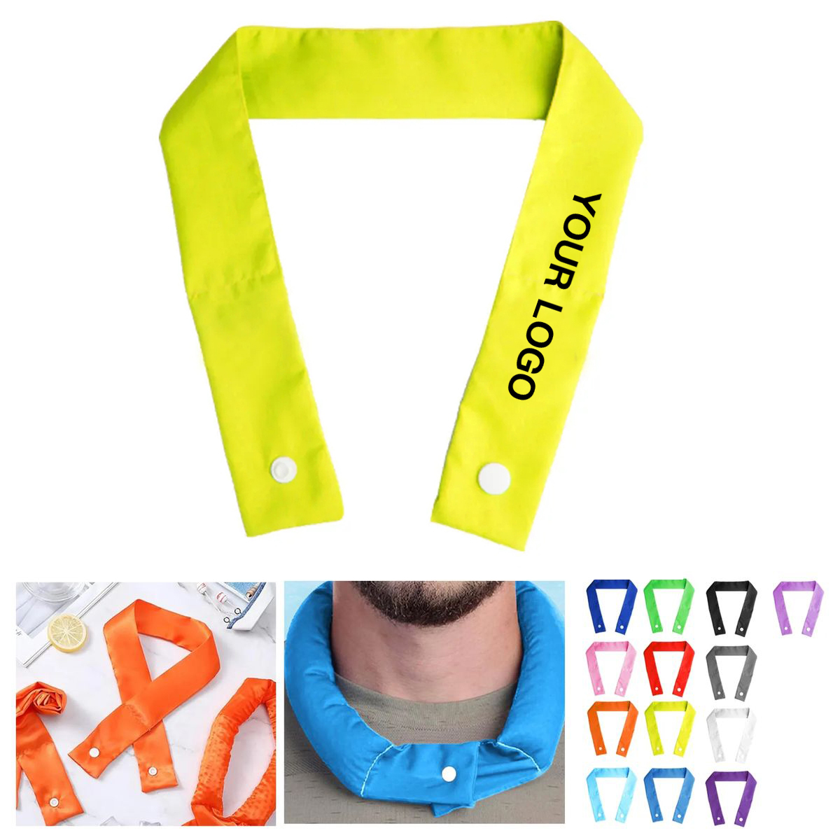 Cooling Neck Scarf 24 Inch with Snap Button Closure 2