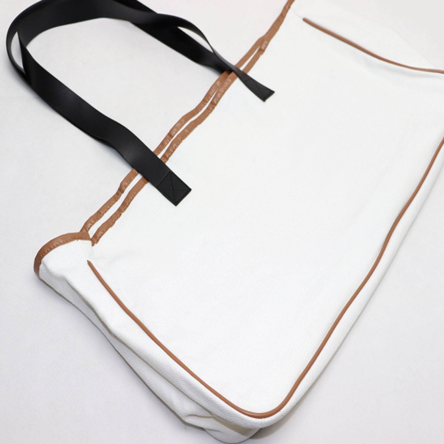 Canvas Tote Bag W/ Leather Handle, custom tote bag with logo imprint 5