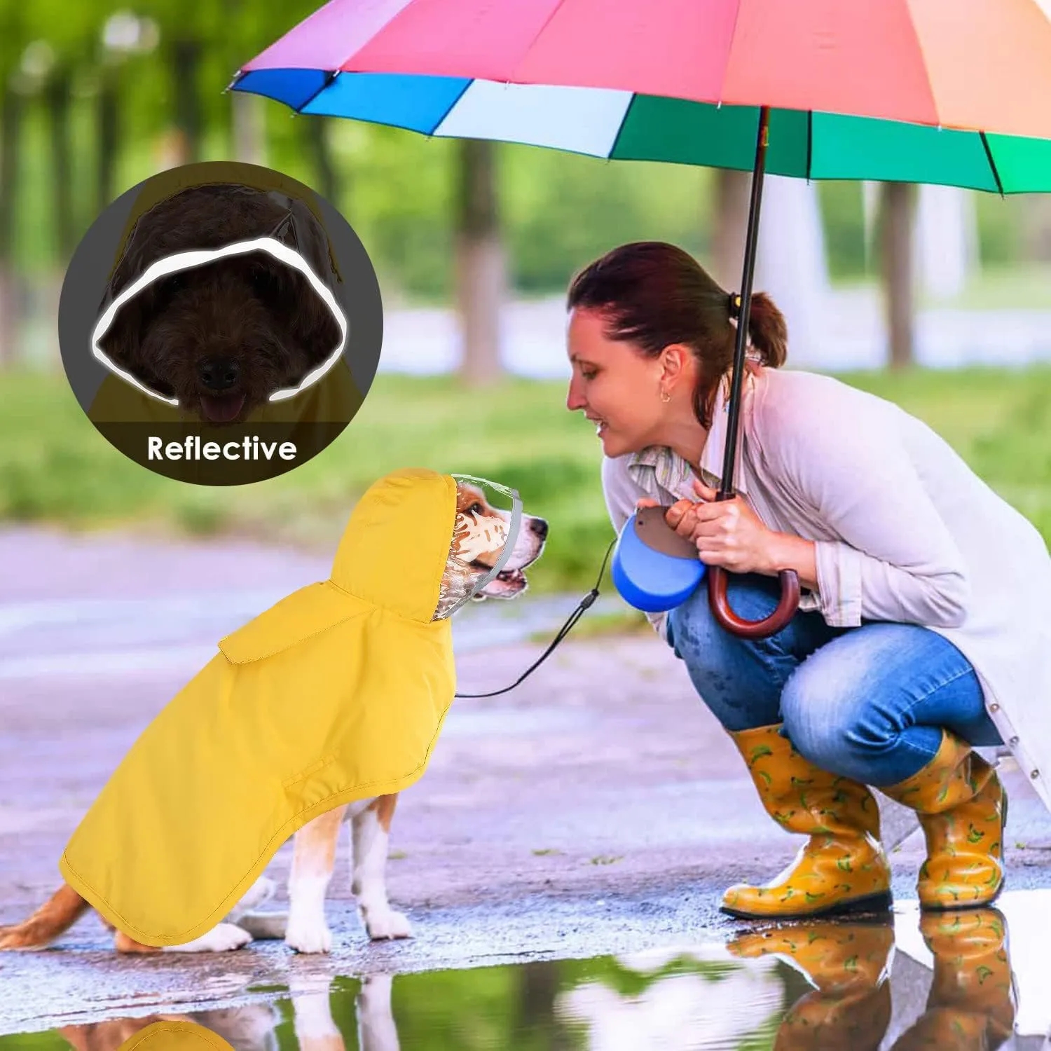 Personalized Small Dog Raincoat - Waterproof Puppy Jacket with Custom Logo Option 2