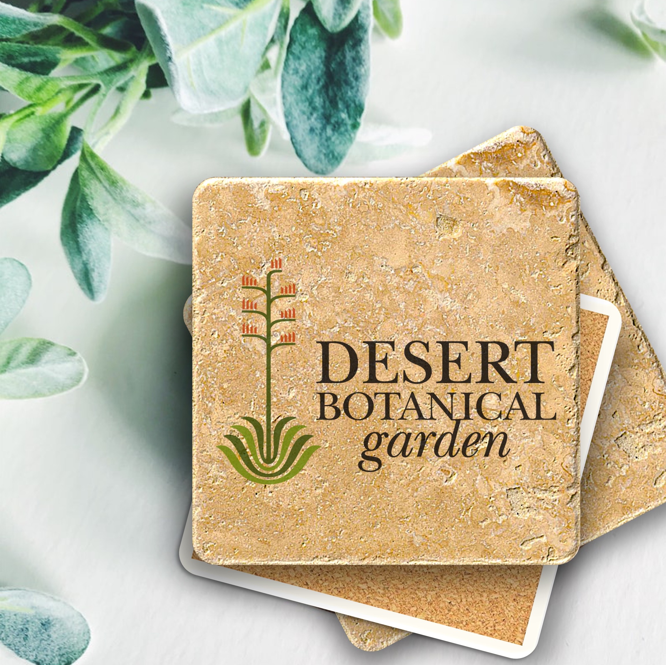 Faux Travertine Printed Square Coaster 6