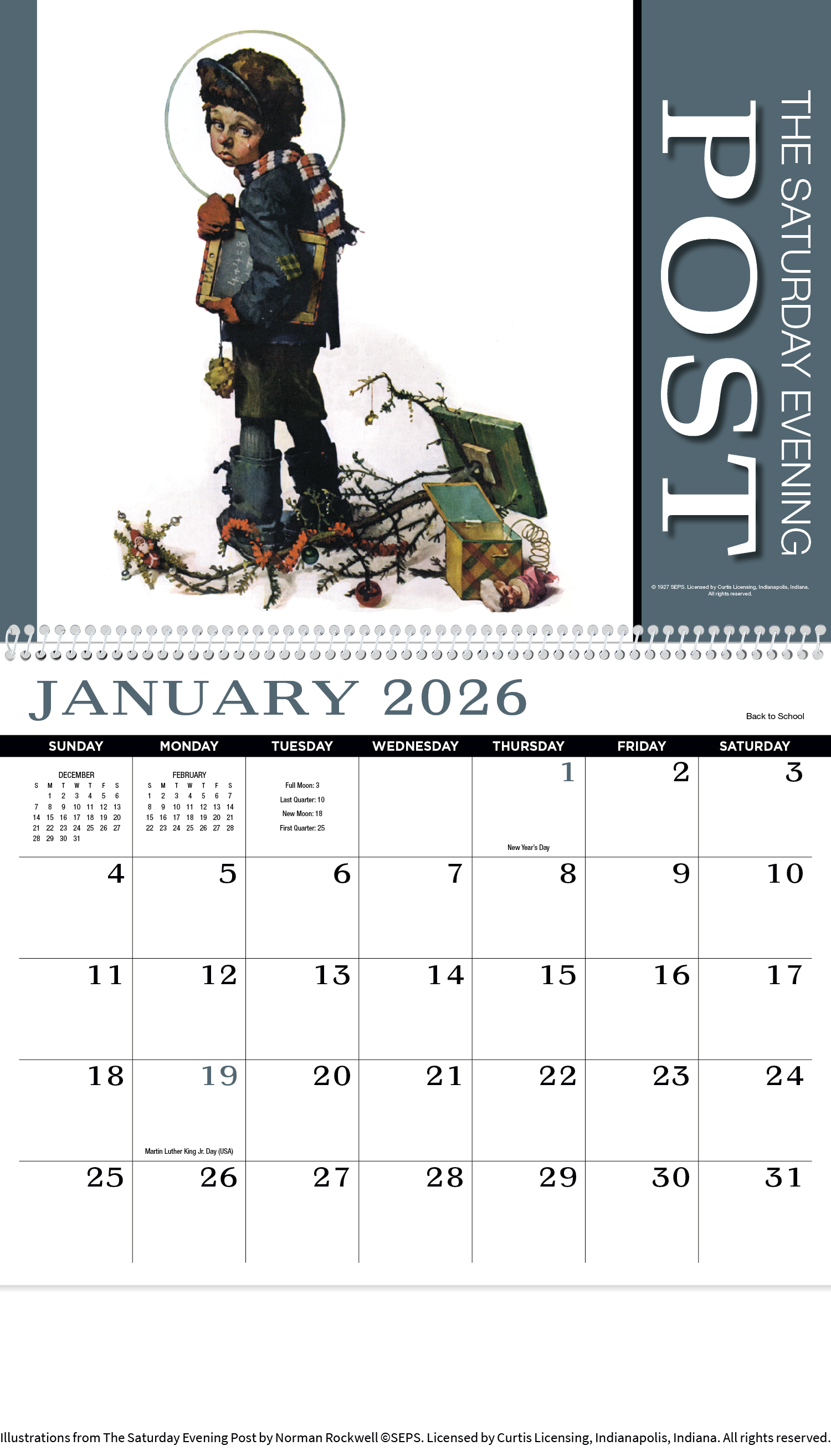 HotLine® Products Saturday Evening Post Appointment Calendar - Spiral 5