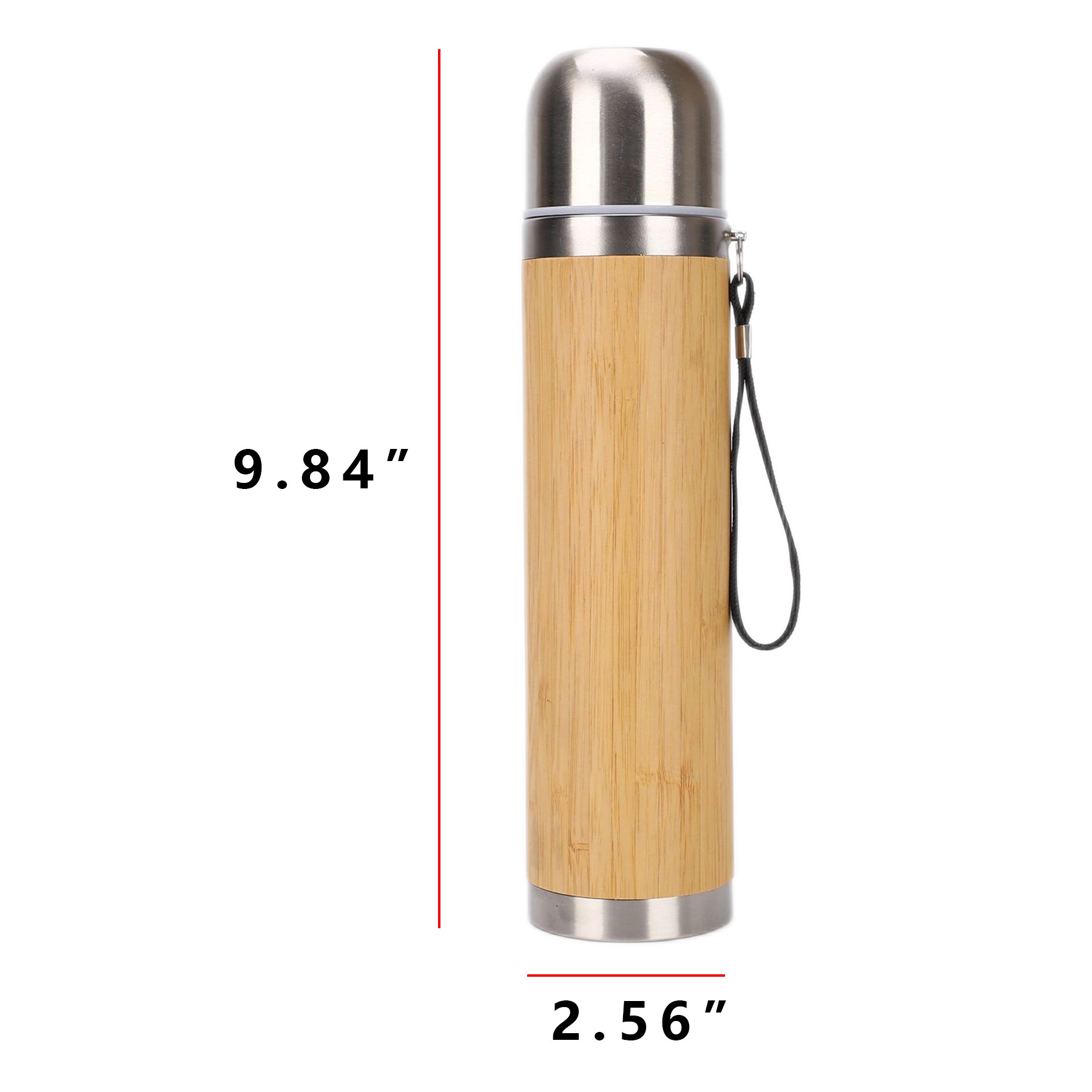 Portable Double-Layer Thermal Bamboo Brown Bottle 3