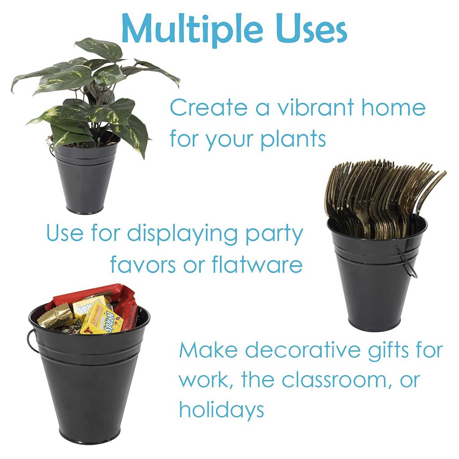 Candy-Colored Metal Pail - Rustproof Garden Utility Bucket 4