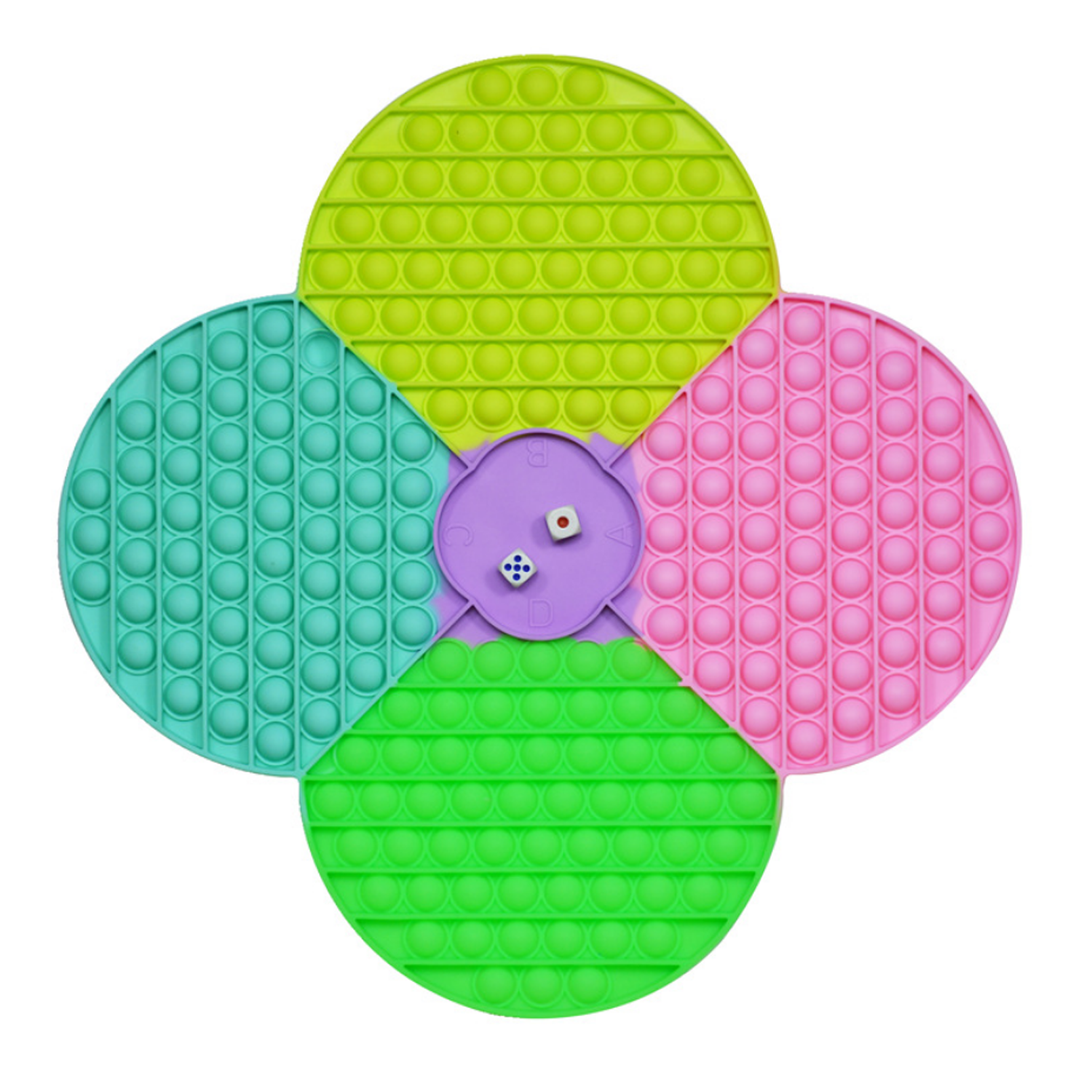 Flower Silicone Push Pop Bubble Chess Board with Dice 3