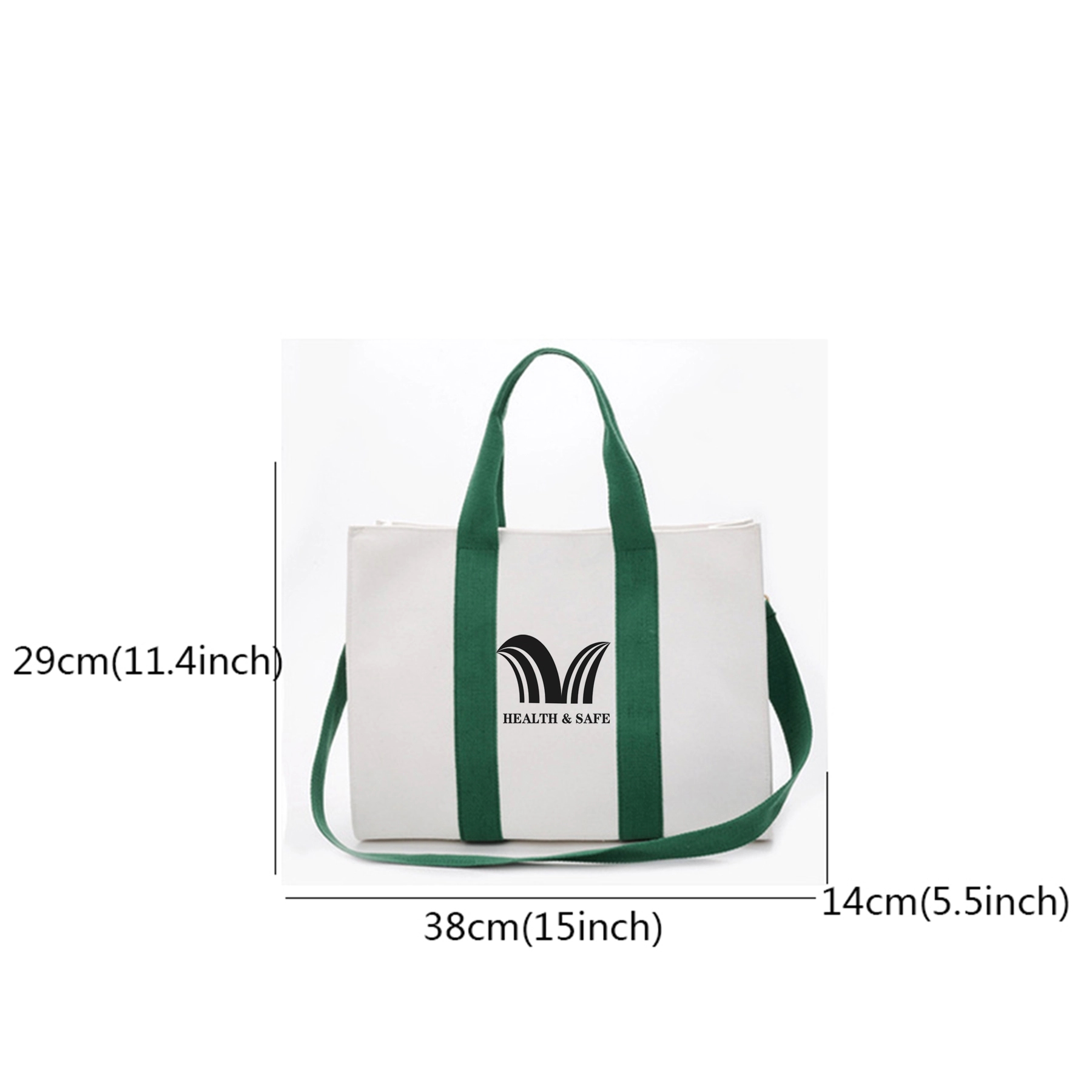 Stylish Canvas Tote Bag Top Zipper Closure 1