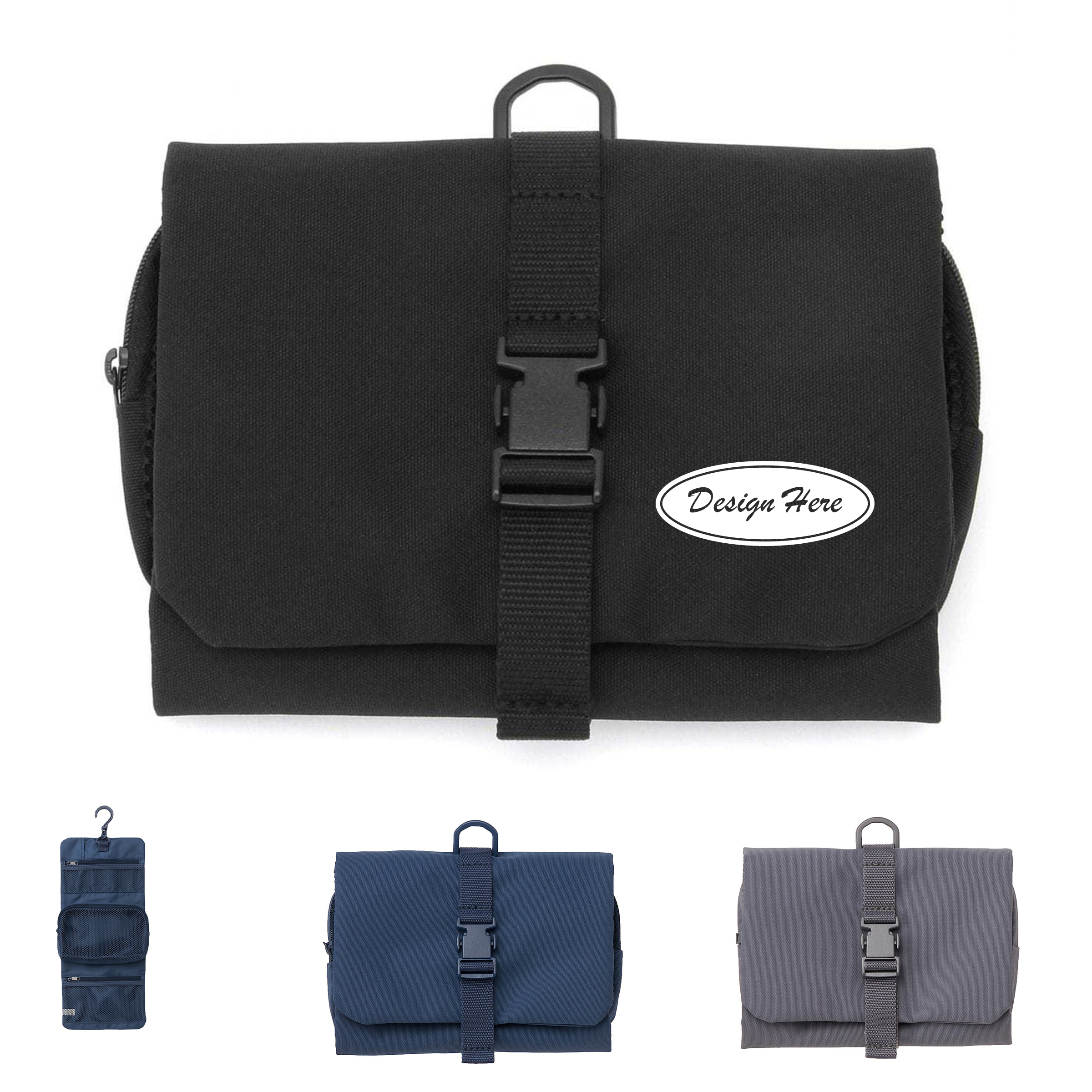 Compact Polyester Toiletry Organizer with Mesh 4