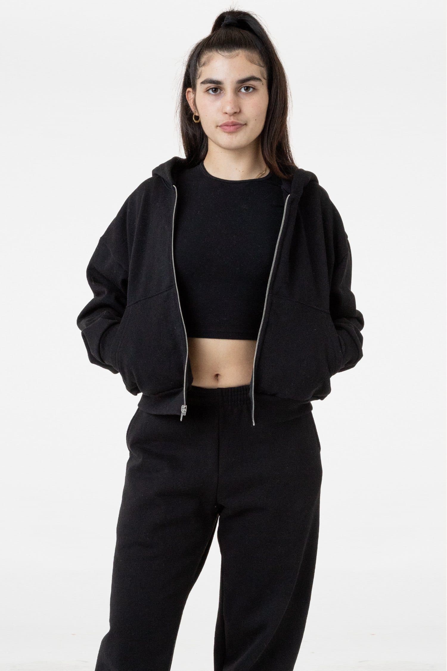 14 OZ HEAVY FLEECE CROPPED ZIP UP 10