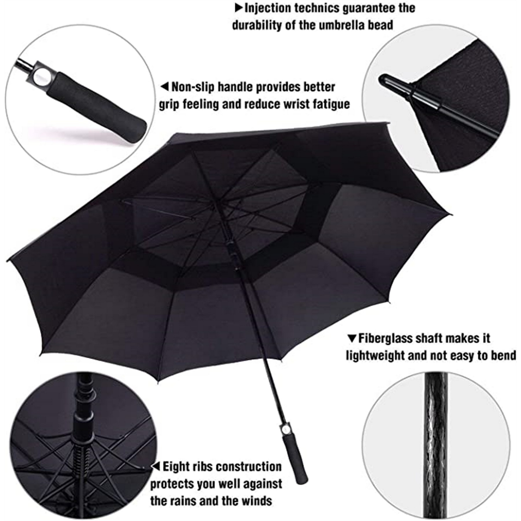 The 59" Arc Double Canopy Uv Protection Golf Umbrella 3