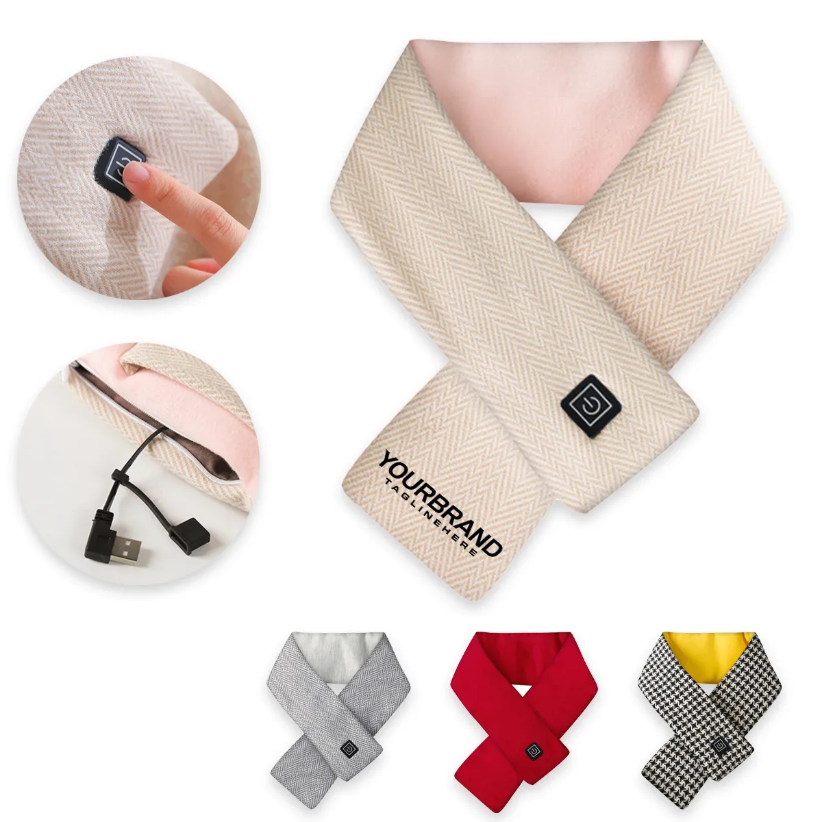 Winter Heated Scarf Indoor Outdoor Warm Graphene USB 7