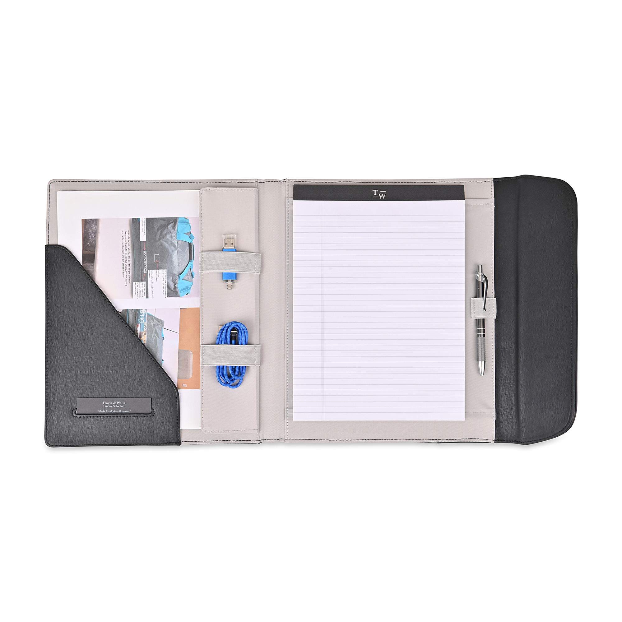 Travis & Wells® Lennox Recycled Nylon Padfolio 6