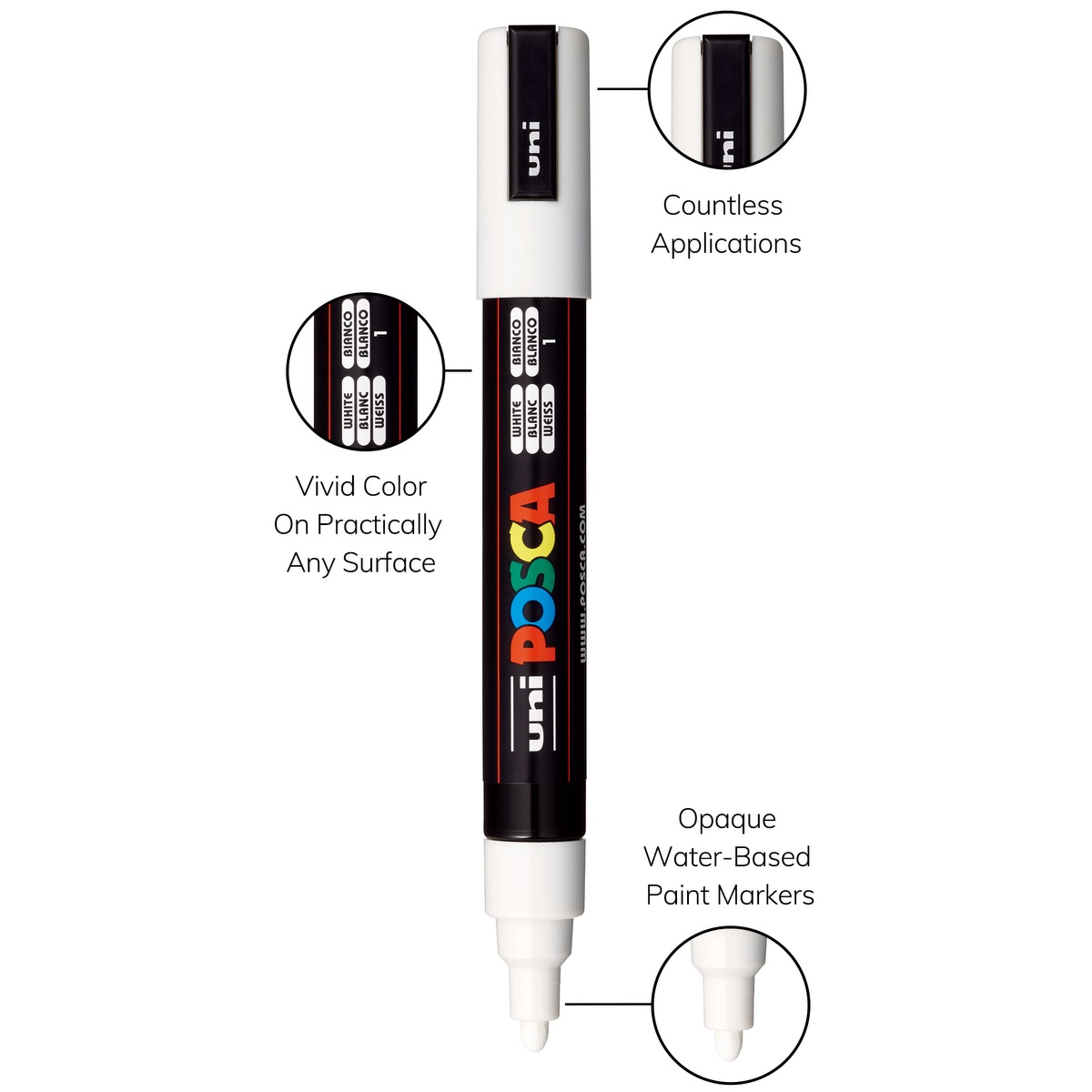 POSCA 4 Piece Metallic Marker Set with Bag 53