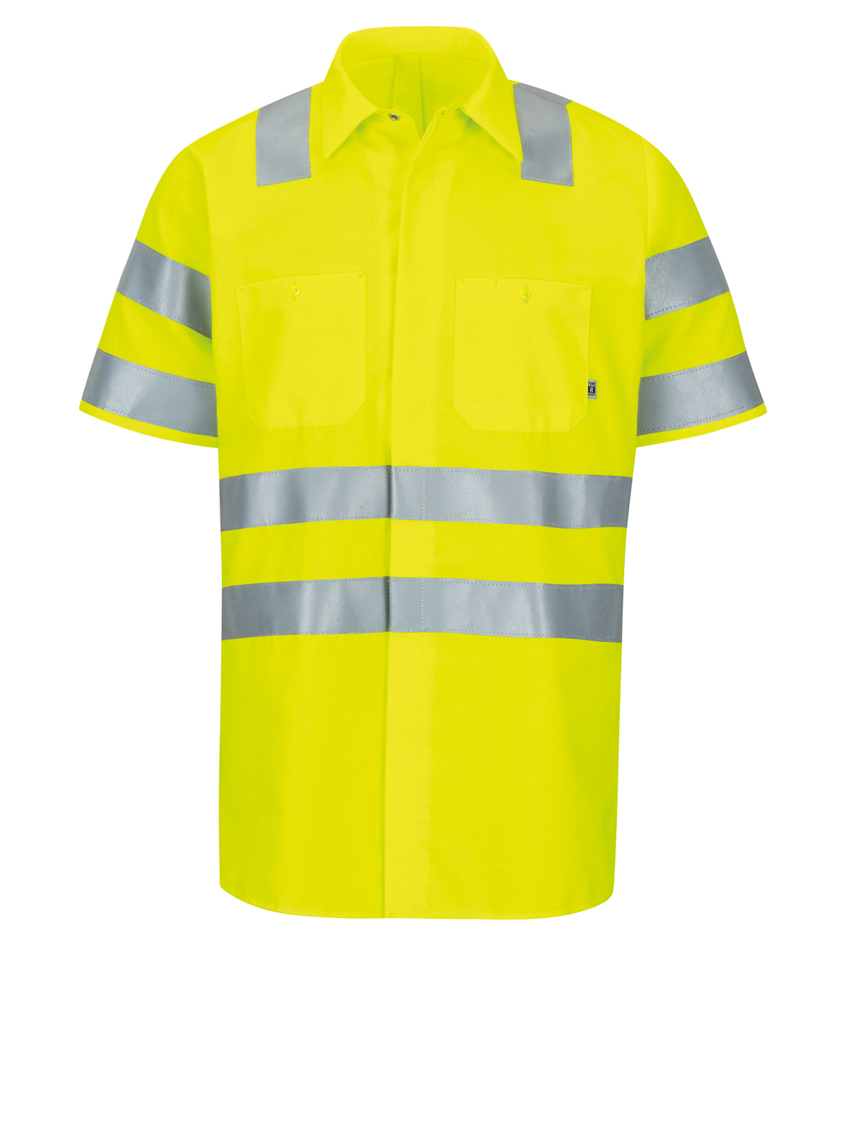 Red Kap Hi-Visibility -  Men's Short Sleeve Hi-Visibility Ripstop Work Shirt, Type R, Class 3