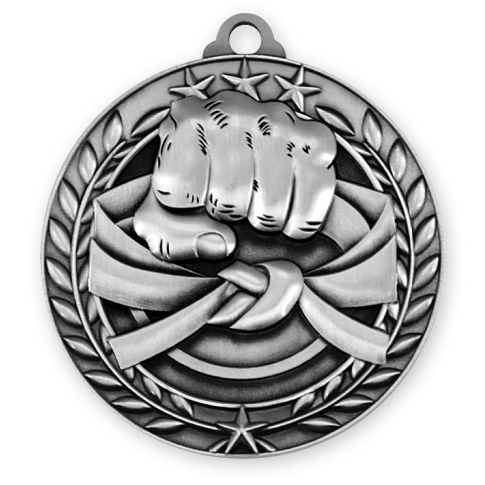 Martial Arts Wreath Award Medallion (1-3/4") 1