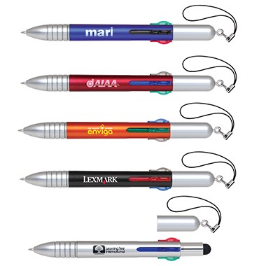 PLASTIC 5-IN-1 STYLUS BALL POINT PEN 2