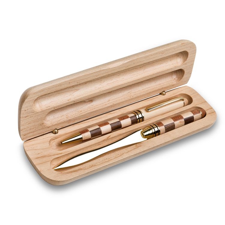 Double Pen Maple Wood Box 4