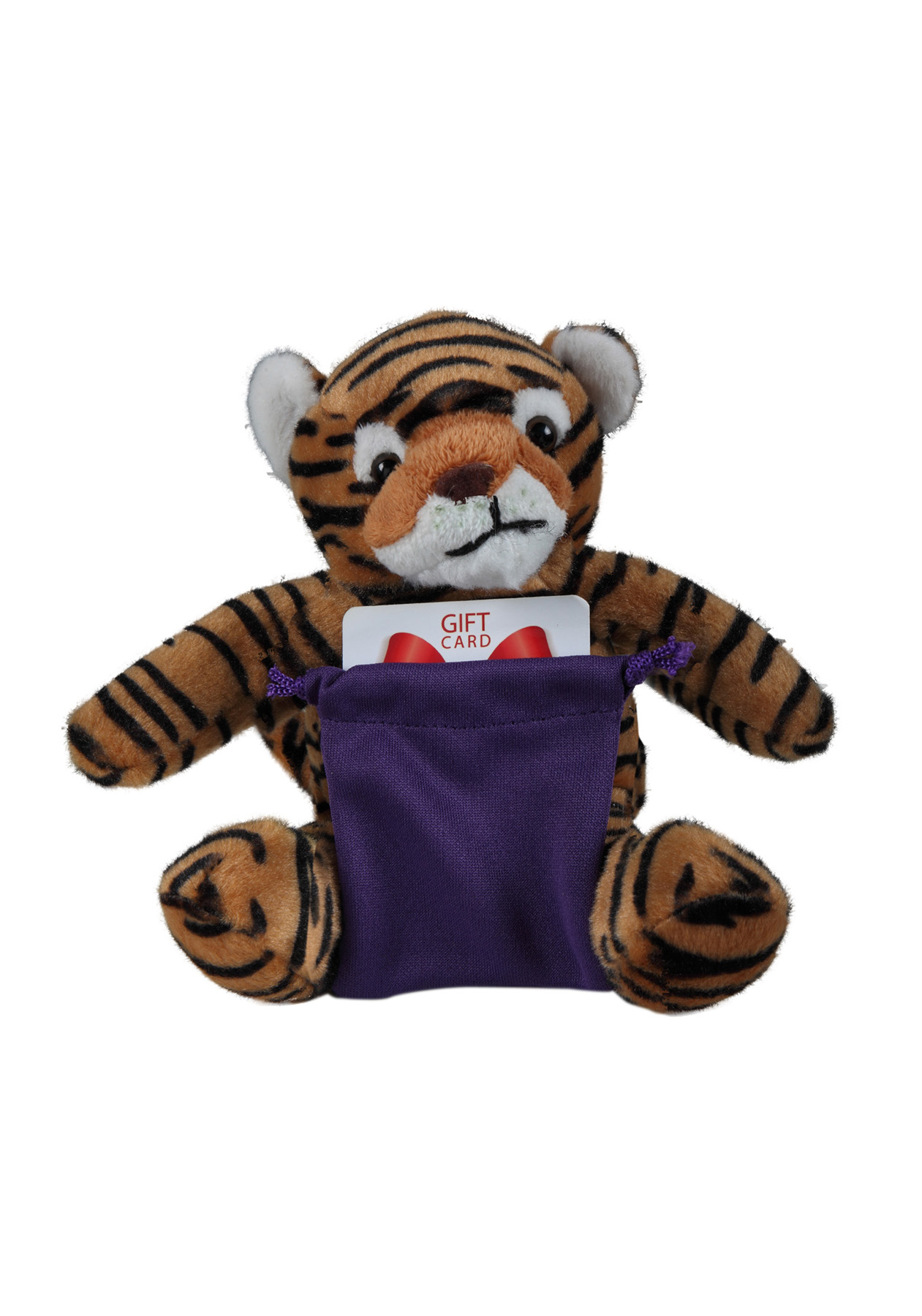 soft plush Tiger with gift card sack