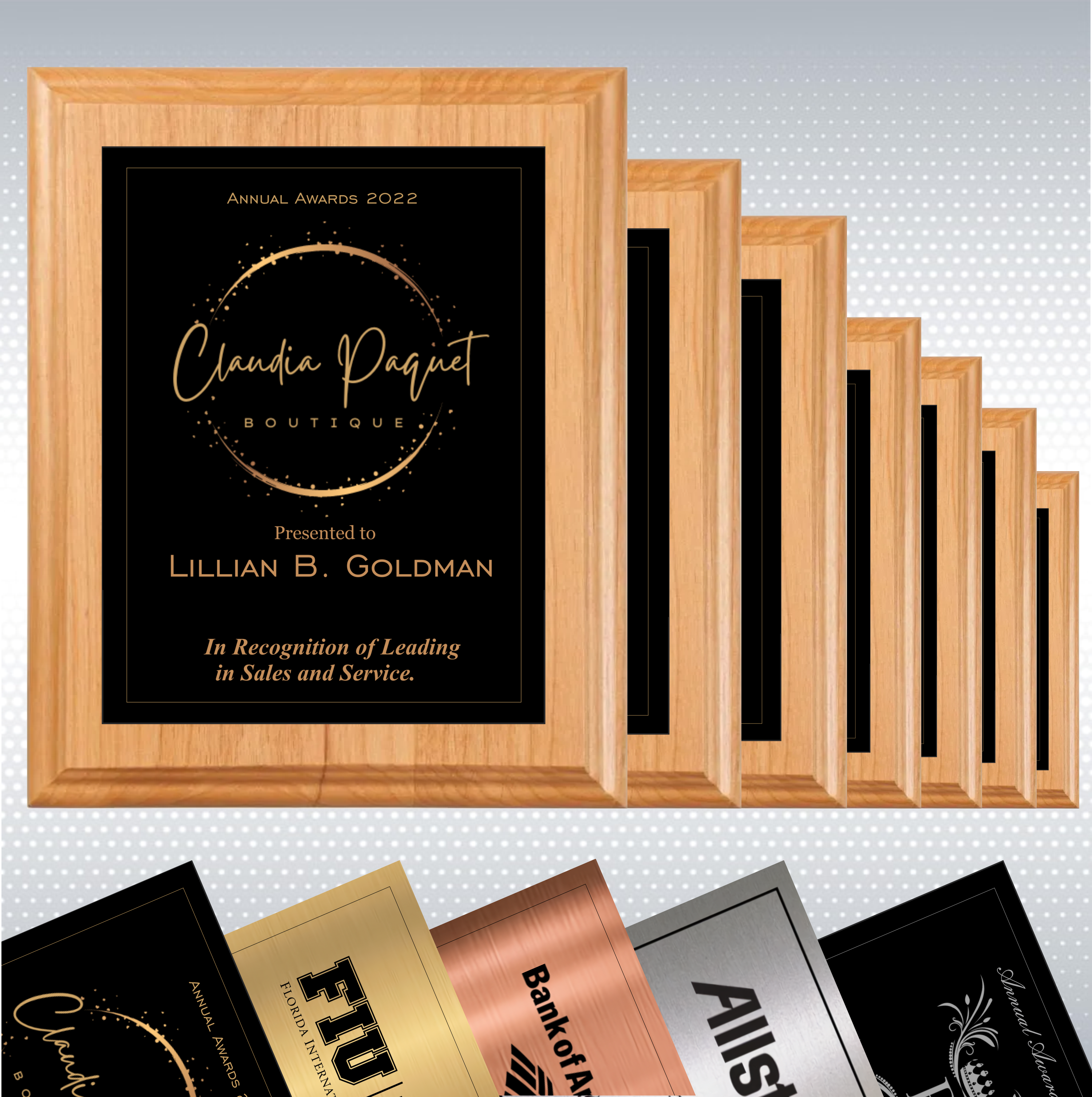 Alder Wood Plaque w/Choice of Single Plate 3
