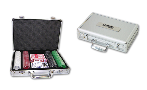 200 Piece Suit Chips with Aluminum Poker Set 2