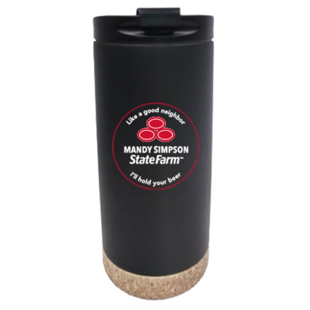 16 oz Tucson Matte Black Vacuum Insulated Stainless Steel Double Wall Travel Mug 1