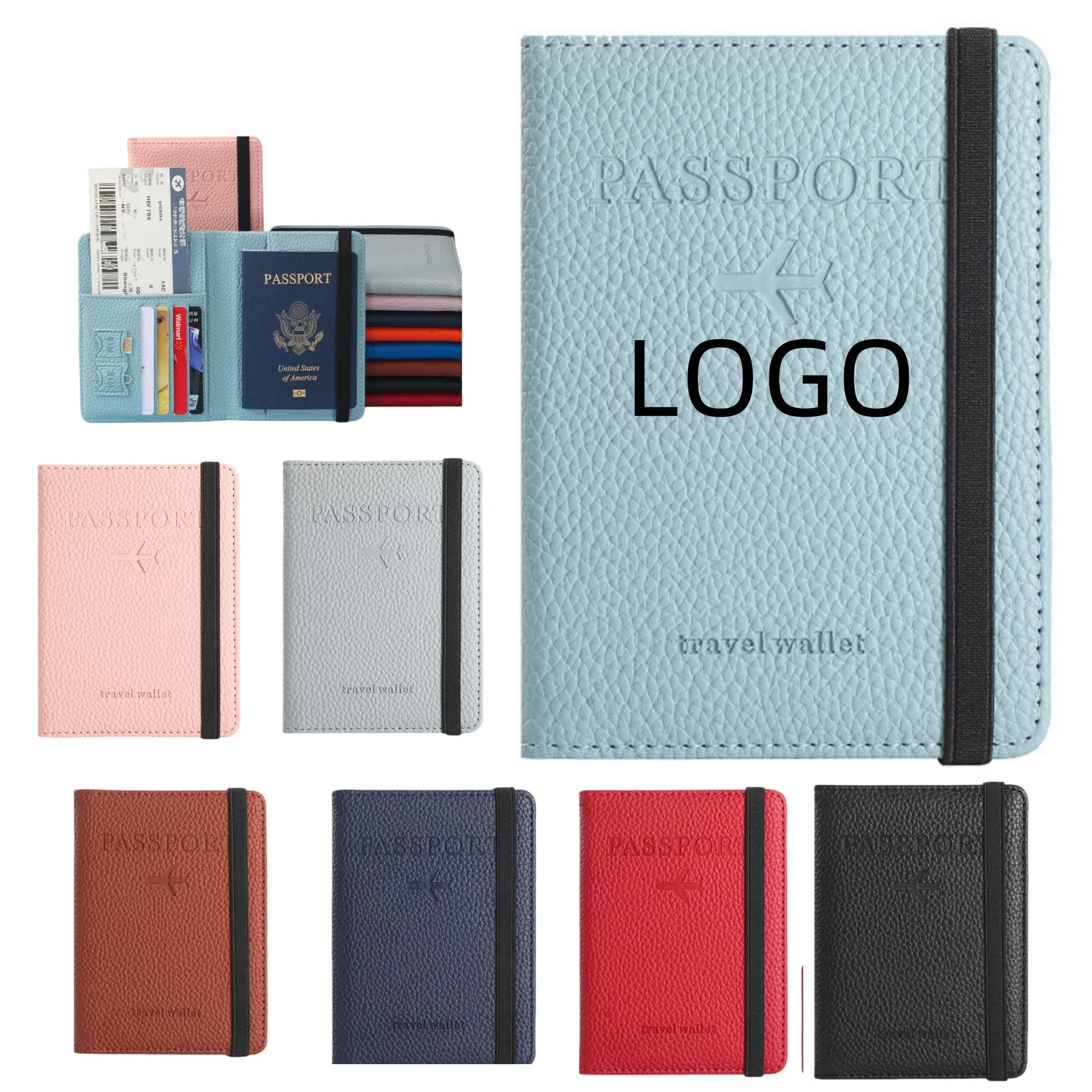Passport Wallet Multi-Pocket Elastic ID Holder 8