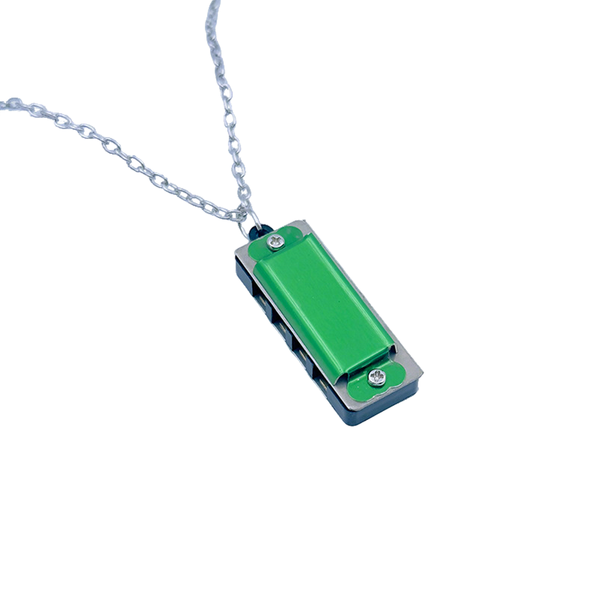 Mini Harmonica Necklace With Metal Chain Four Hole Eight Tone 11