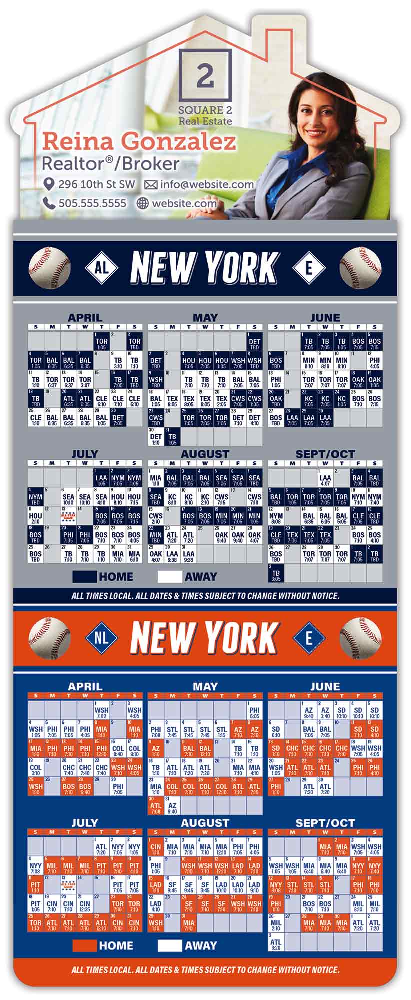 Magna-Card House Shape Magnet - Baseball Schedules (3.5 x 9) 1