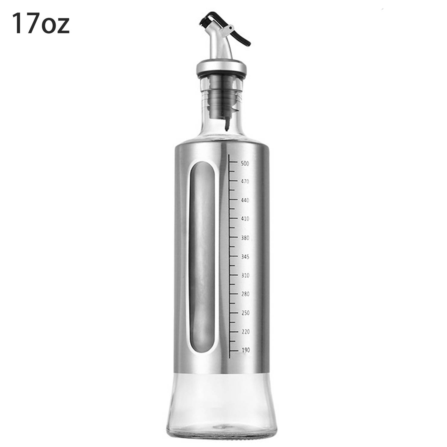 10/17oz Stainless Steel Glass Oil Dispenser w/ Scale 3
