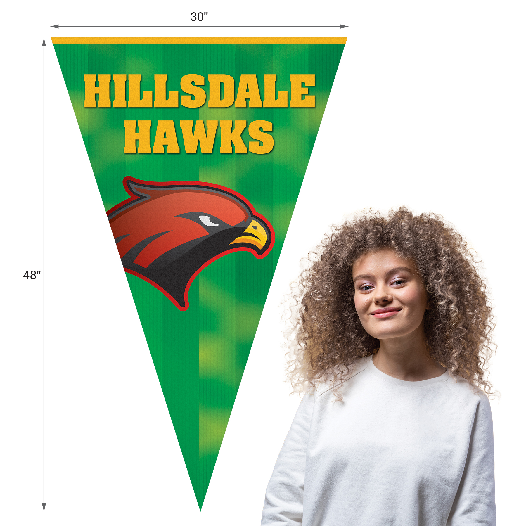 30" x 48" Vertical Triangle Shaped Felt Banner 5