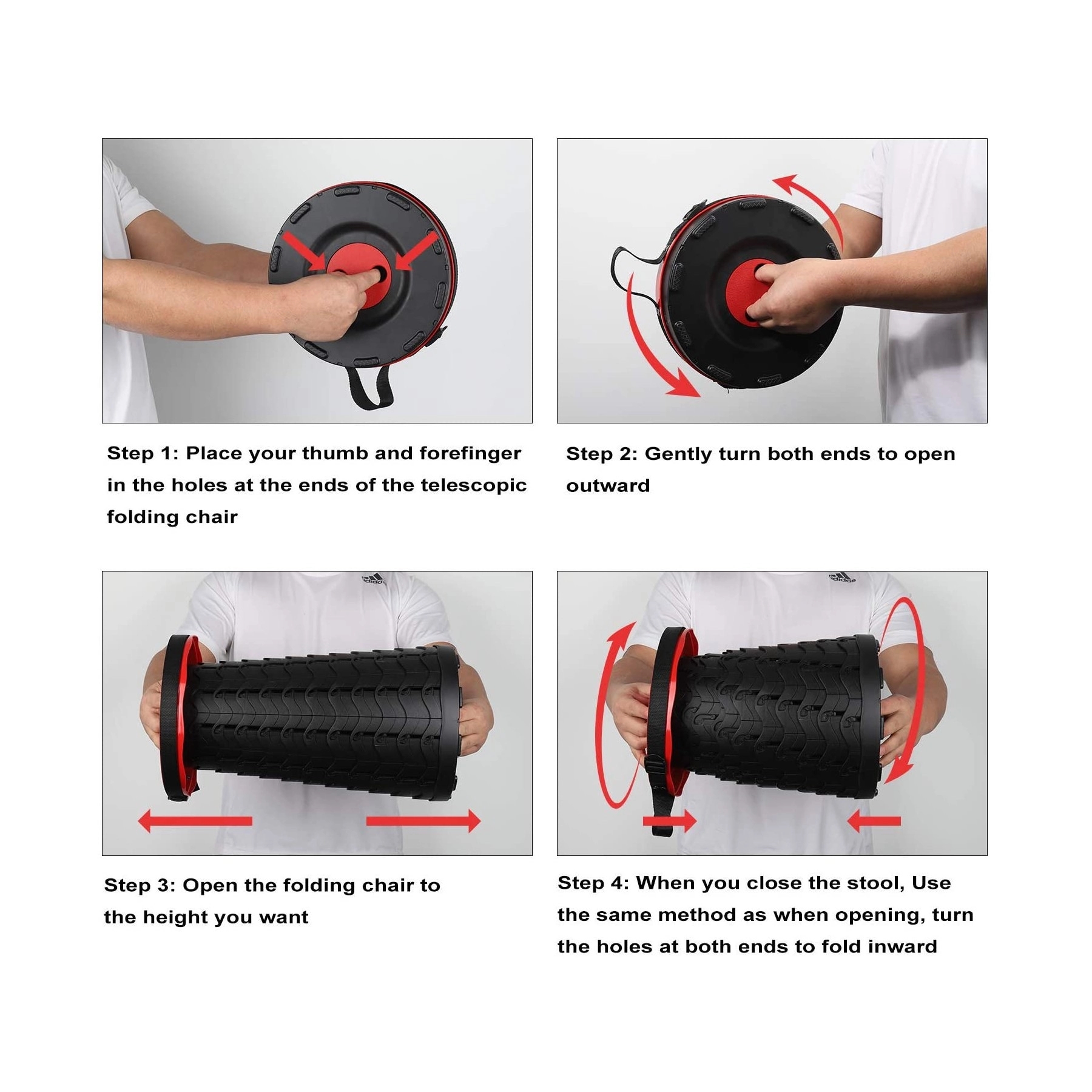 Portable Telescoping Folding Camping Stool Seat 2