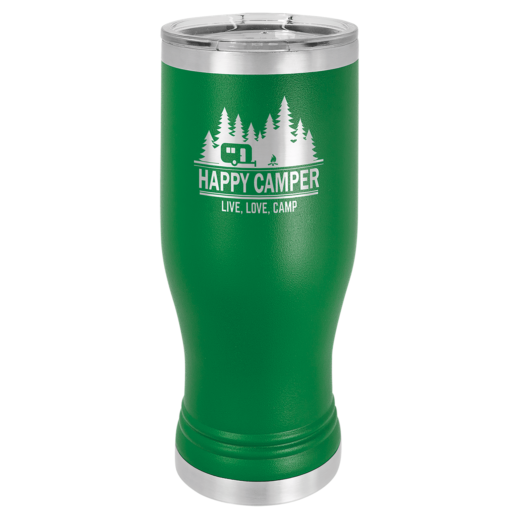 Polar Camel Green 20 oz. Pilsner with Clear Lid 2