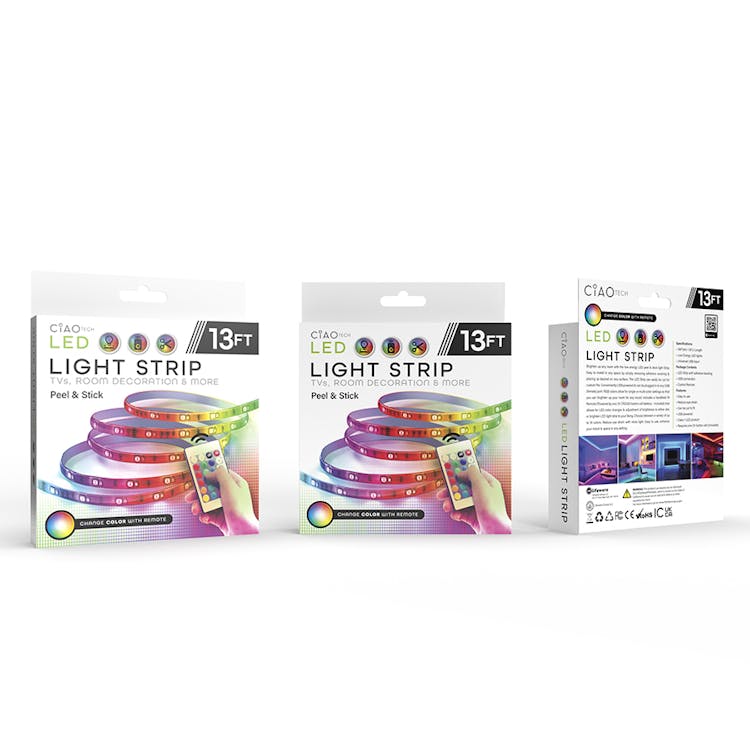 Adhesive LED Light Strips - Remote Control 13' 1