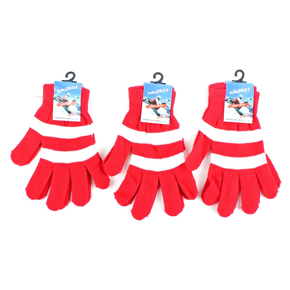 Adult Winter Gloves - Red & White Magic Stretch 2
