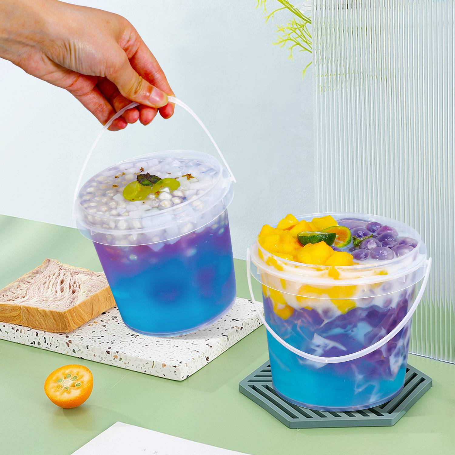 Food-Grade PP Sealed Storage Tub for Tea, Snacks & Fruits 5