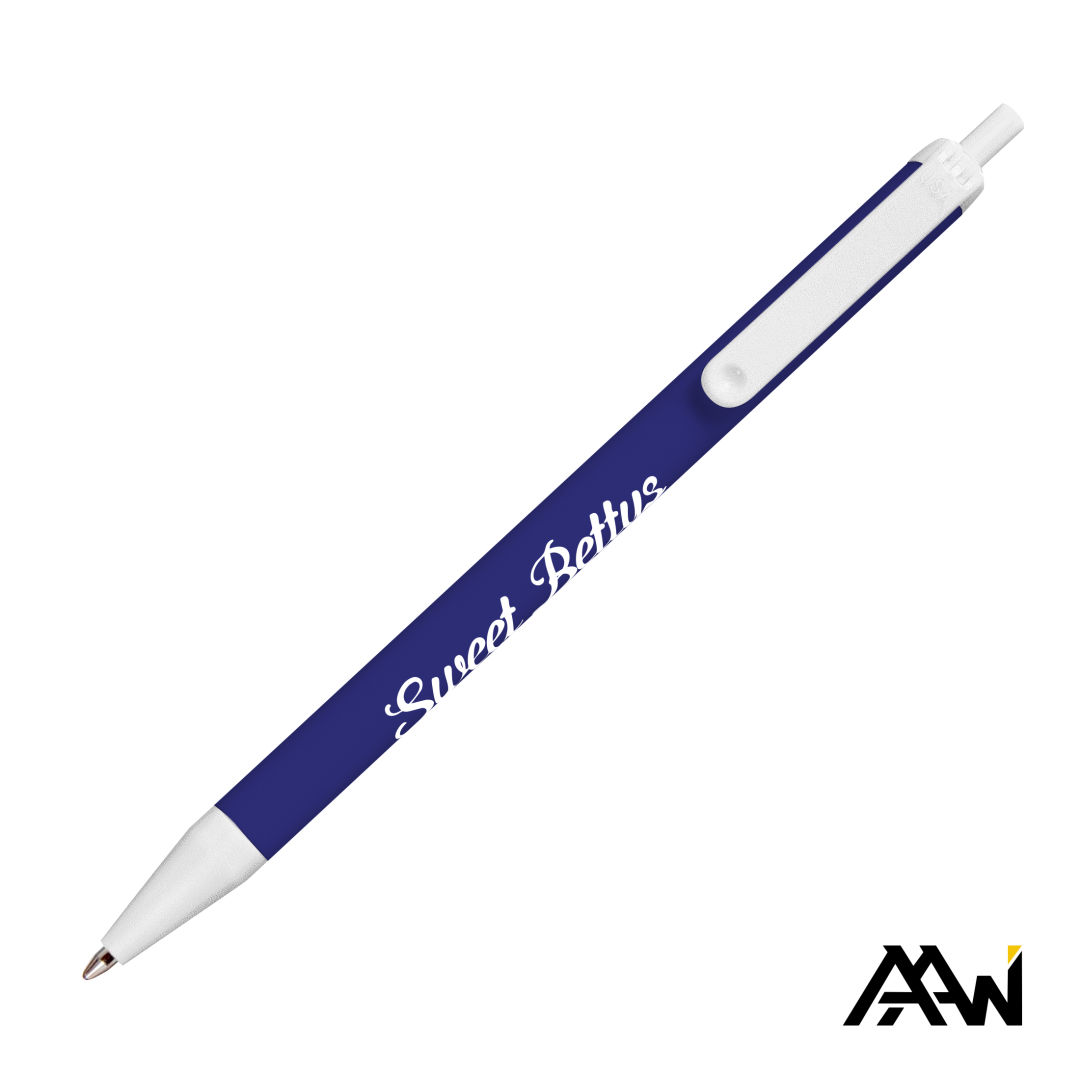 Value Slim Pen w/Glossy Colored Barrel - Matte White Accent 16