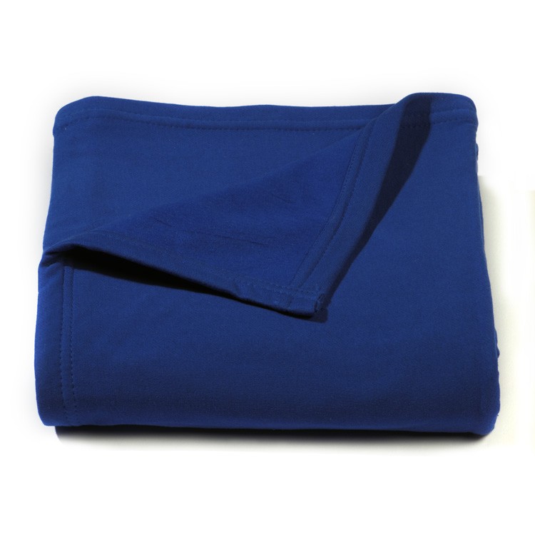 Royal Blue Sweatshirt Jersey Fleece Blanket 1