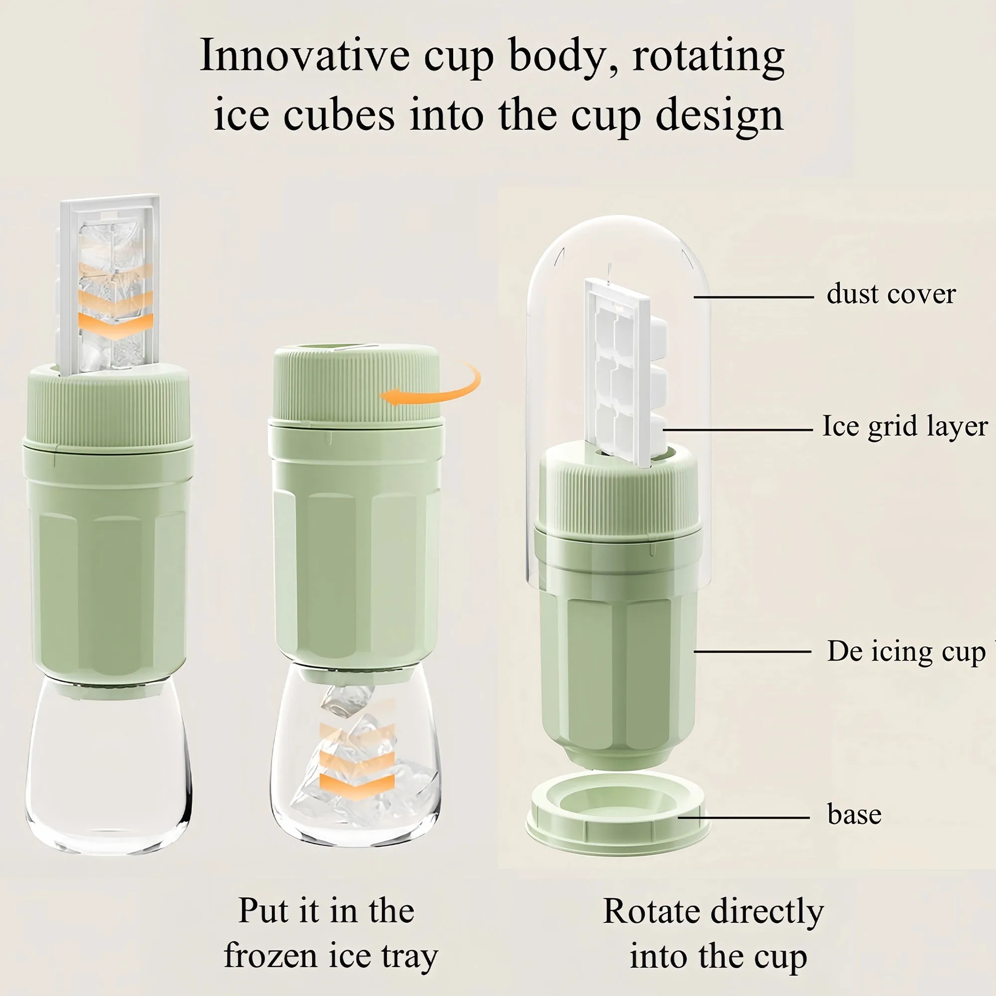 0.1S Rotate Release Silicone Ice Cube Tray 2