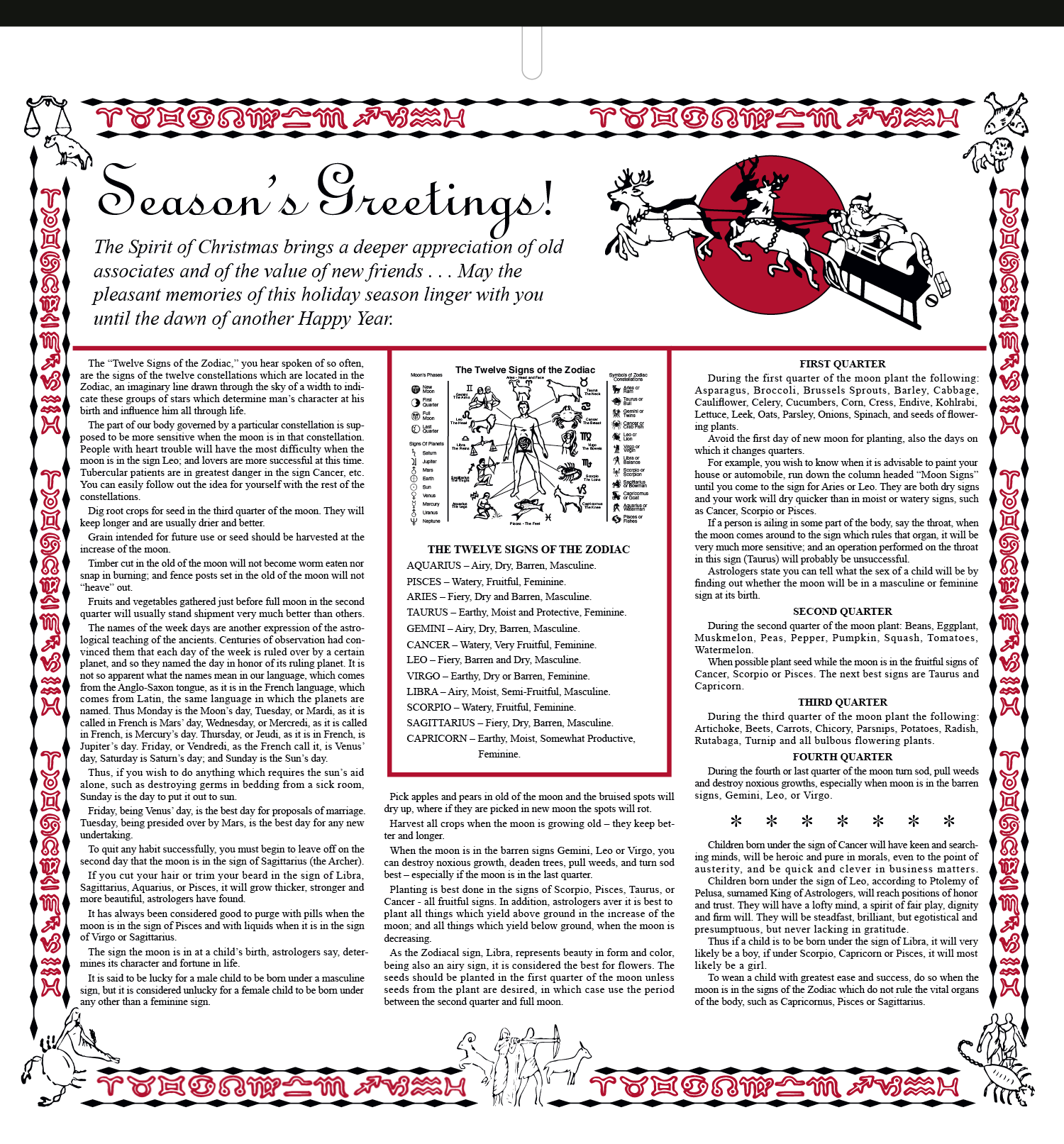 Skinner & Kennedy® Almanac Calendar 6